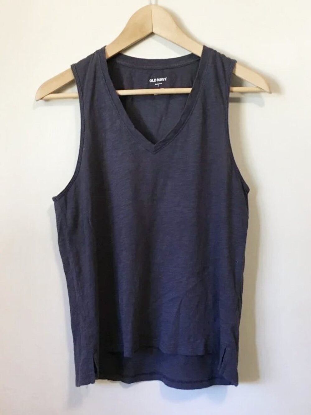 Old Navy Everywear Navy Blue Rayon V-Neck Tank Top - S Indie Streetwear